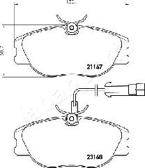 Japanparts PA-0242AF - Komplet Pločica, disk-kočnica www.molydon.hr