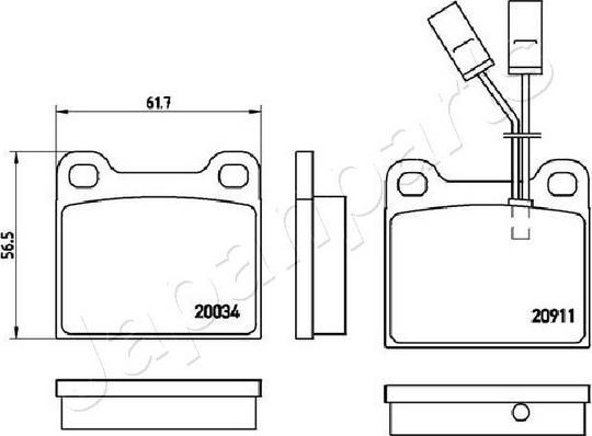 Japanparts PA-0251AF - Komplet Pločica, disk-kočnica www.molydon.hr