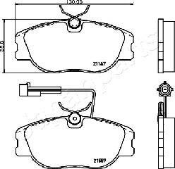 Japanparts PA-0202AF - Komplet Pločica, disk-kočnica www.molydon.hr