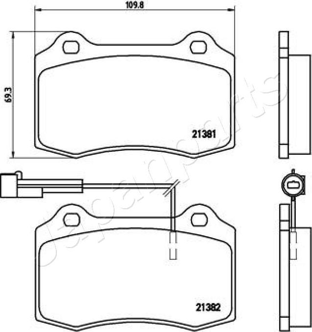 Japanparts PA-0237AF - Komplet Pločica, disk-kočnica www.molydon.hr