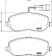 Japanparts PA-0220AF - Komplet Pločica, disk-kočnica www.molydon.hr