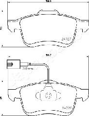 Japanparts PA-0221AF - Komplet Pločica, disk-kočnica www.molydon.hr