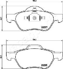 Japanparts PA-0709AF - Komplet Pločica, disk-kočnica www.molydon.hr