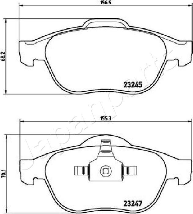 Japanparts PA-0708AF - Komplet Pločica, disk-kočnica www.molydon.hr