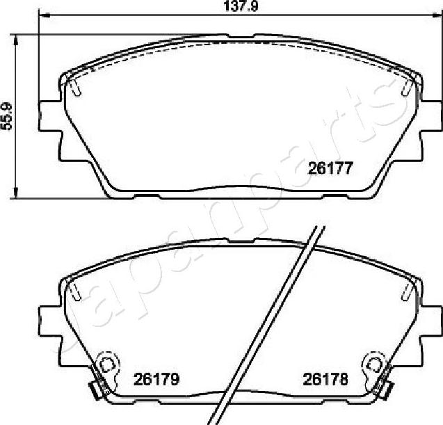 Japanparts PA-3002AF - Komplet Pločica, disk-kočnica www.molydon.hr