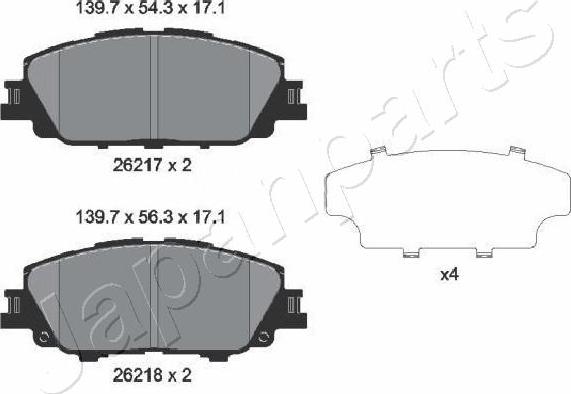 Japanparts PA-2030AF - Komplet Pločica, disk-kočnica www.molydon.hr