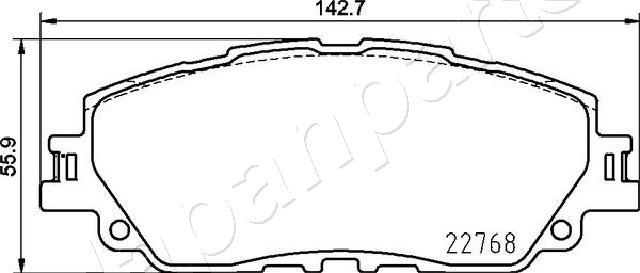 Japanparts PA-2026AF - Komplet Pločica, disk-kočnica www.molydon.hr