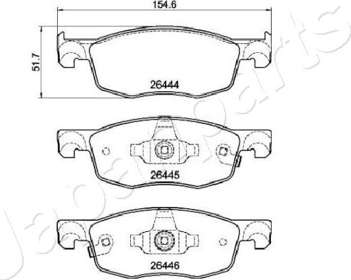 Japanparts PA-2028AF - Komplet Pločica, disk-kočnica www.molydon.hr