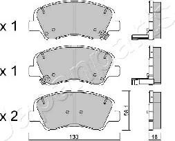 Japanparts PA-H27AF - Komplet Pločica, disk-kočnica www.molydon.hr