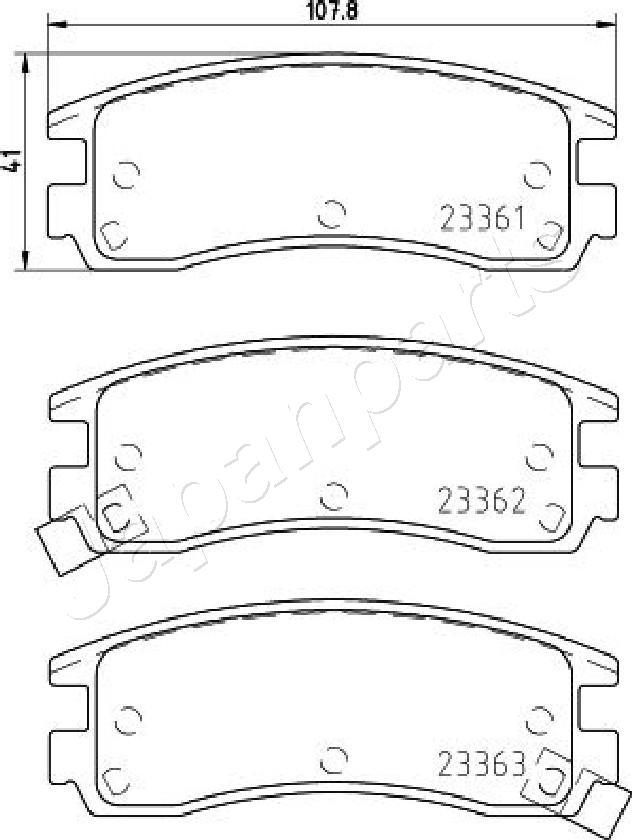 Japanparts PA-W20AF - Komplet Pločica, disk-kočnica www.molydon.hr