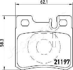 Japanparts PP-0502AF - Komplet Pločica, disk-kočnica www.molydon.hr