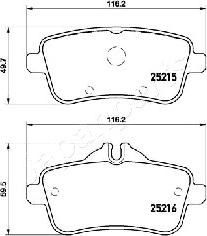 Japanparts PP-0517AF - Komplet Pločica, disk-kočnica www.molydon.hr