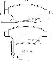 Japanparts PP-0308AF - Komplet Pločica, disk-kočnica www.molydon.hr