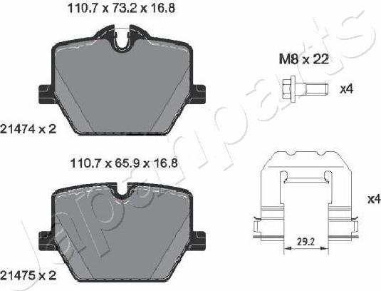 Japanparts PP-266AF - Komplet Pločica, disk-kočnica www.molydon.hr