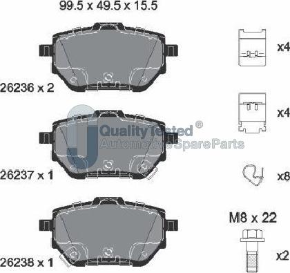 Japanparts PP267JM - Komplet Pločica, disk-kočnica www.molydon.hr