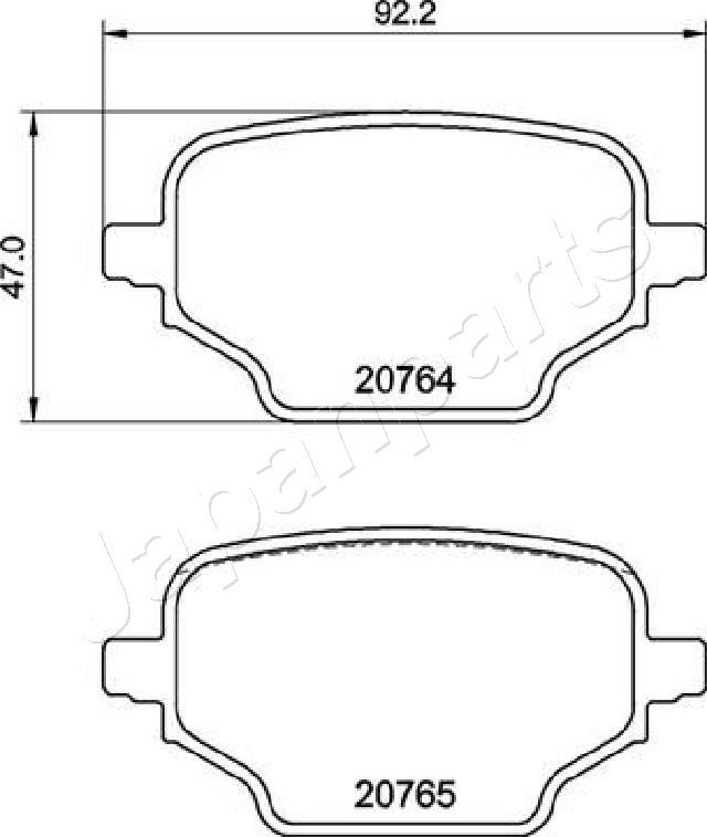 Japanparts PP-2005AF - Komplet Pločica, disk-kočnica www.molydon.hr