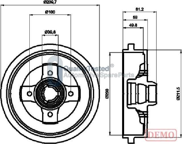 Japanparts TA0909JM - Bubanj kočnica www.molydon.hr