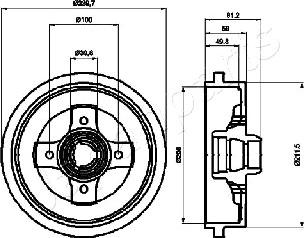 Japanparts TA-0909 - Bubanj kočnica www.molydon.hr