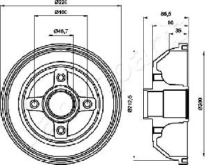 Japanparts TA-0408 - Bubanj kočnica www.molydon.hr