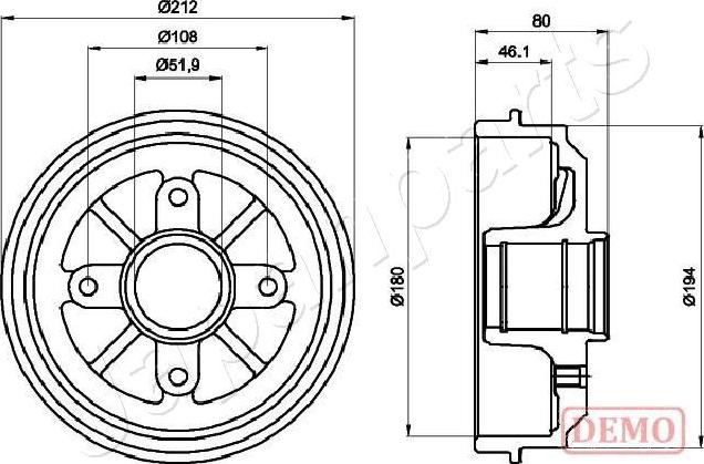 Japanparts TA-0608C - Bubanj kočnica www.molydon.hr