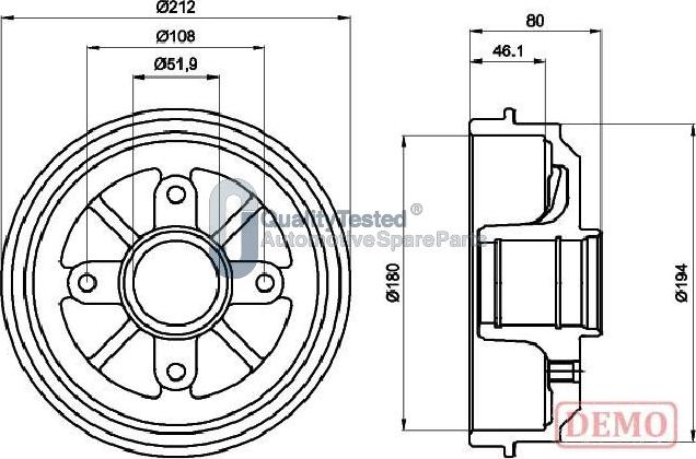 Japanparts TA0608JM - Bubanj kočnica www.molydon.hr