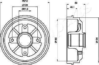 Japanparts TA-0608 - Bubanj kočnica www.molydon.hr