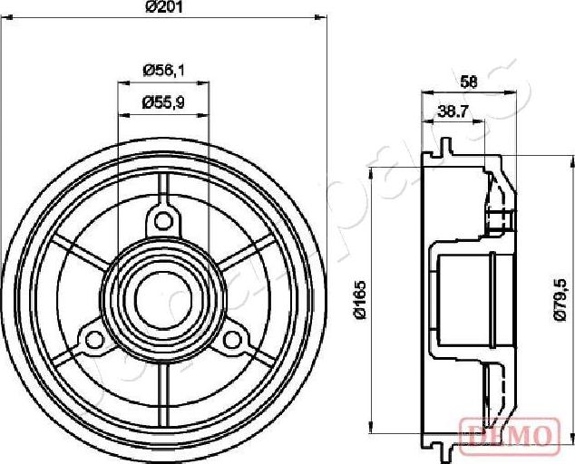 Japanparts TA-0607C - Bubanj kočnica www.molydon.hr