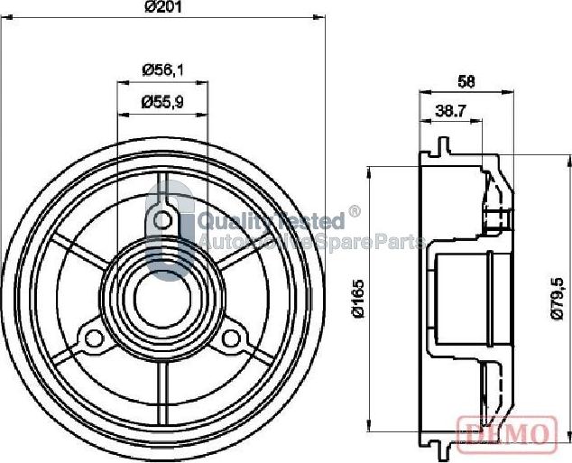 Japanparts TA0607JM - Bubanj kočnica www.molydon.hr