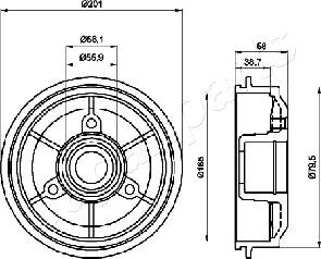 Japanparts TA-0607 - Bubanj kočnica www.molydon.hr