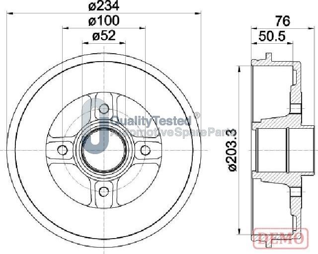 Japanparts TA0704JM - Bubanj kočnica www.molydon.hr