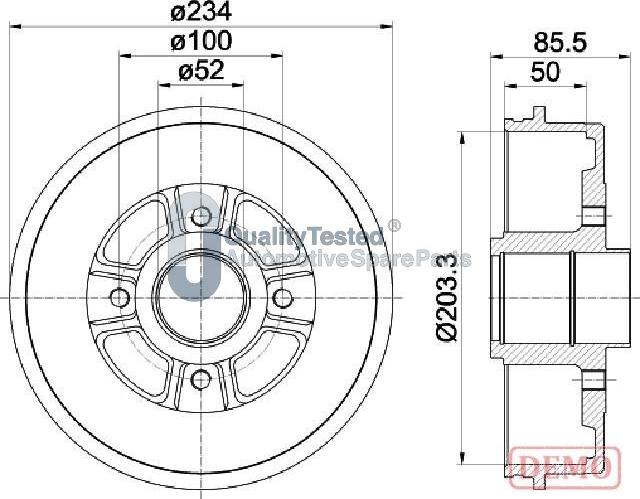 Japanparts TA0702JM - Bubanj kočnica www.molydon.hr