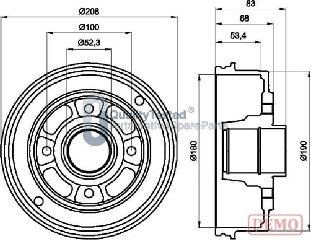 Japanparts TA0707JM - Bubanj kočnica www.molydon.hr