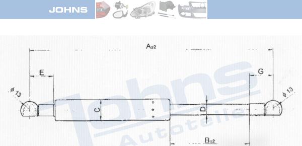 Johns 55 53 95-92 - Plinski amortizer, prtljaznik/utovarni prostor www.molydon.hr