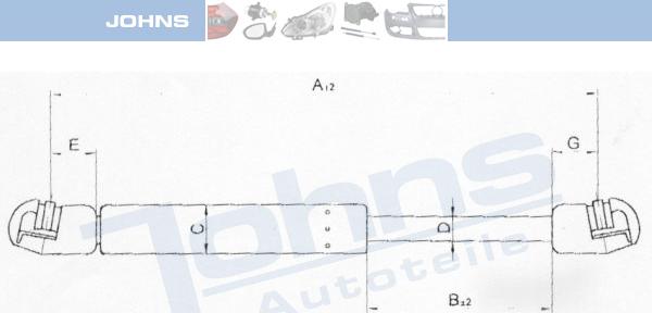 Johns 55 05 95-93 - Plinski amortizer, prtljaznik/utovarni prostor www.molydon.hr