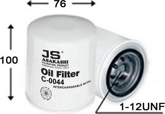 JS Asakashi C0044 - Filter za ulje www.molydon.hr