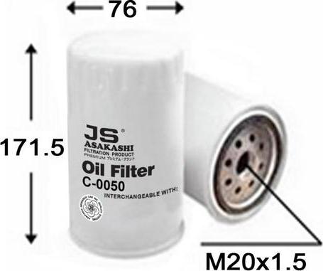 JS Asakashi C0050 - Filter za ulje www.molydon.hr