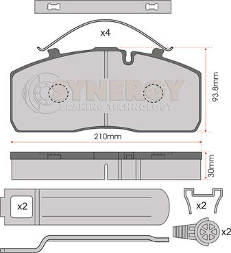 Juratek SYN3016K - Komplet Pločica, disk-kočnica www.molydon.hr