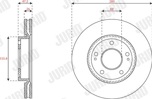 Jurid 563576JC - Kočioni disk www.molydon.hr