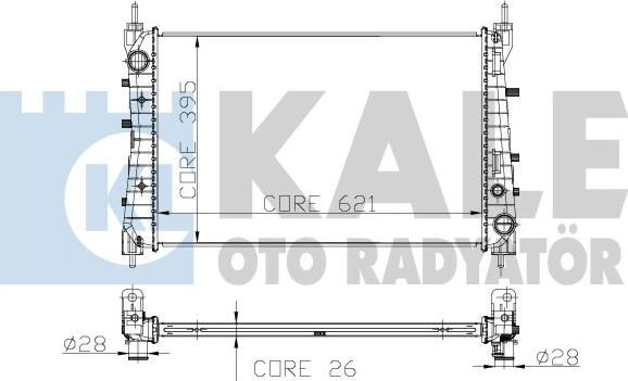 KALE OTO RADYATÖR 195500 - Hladnjak, hladjenje motora www.molydon.hr