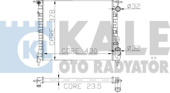 KALE OTO RADYATÖR 161700 - Hladnjak, hladjenje motora www.molydon.hr