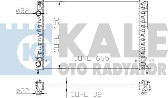 KALE OTO RADYATÖR 162600 - Hladnjak, hladjenje motora www.molydon.hr