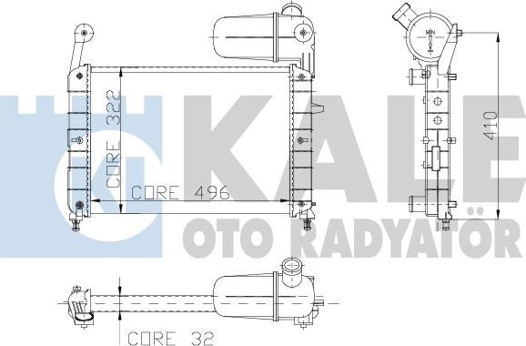 KALE OTO RADYATÖR 101500 - Hladnjak, hladjenje motora www.molydon.hr