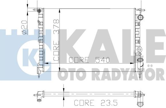 KALE OTO RADYATÖR 108300 - Hladnjak, hladjenje motora www.molydon.hr