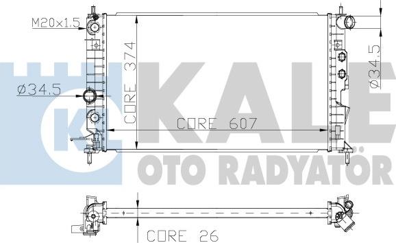 KALE OTO RADYATÖR 136100 - Hladnjak, hladjenje motora www.molydon.hr