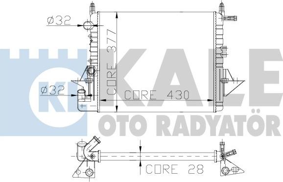 KALE OTO RADYATÖR 130400 - Hladnjak, hladjenje motora www.molydon.hr