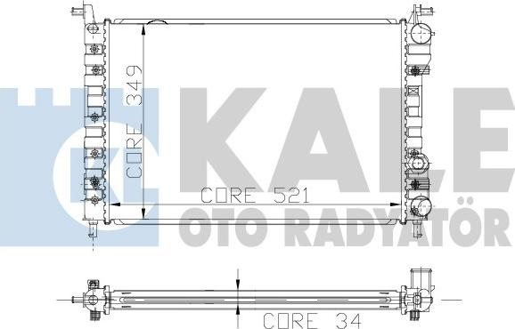 KALE OTO RADYATÖR 120600 - Hladnjak, hladjenje motora www.molydon.hr