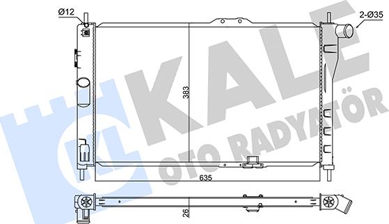 KALE OTO RADYATÖR 345905 - Hladnjak, hladjenje motora www.molydon.hr