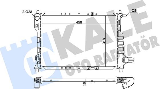 KALE OTO RADYATÖR 345890 - Hladnjak, hladjenje motora www.molydon.hr