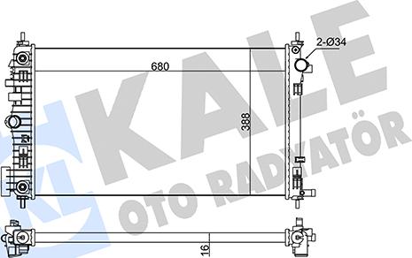 KALE OTO RADYATÖR 346185 - Hladnjak, hladjenje motora www.molydon.hr