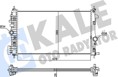 KALE OTO RADYATÖR 346180 - Hladnjak, hladjenje motora www.molydon.hr